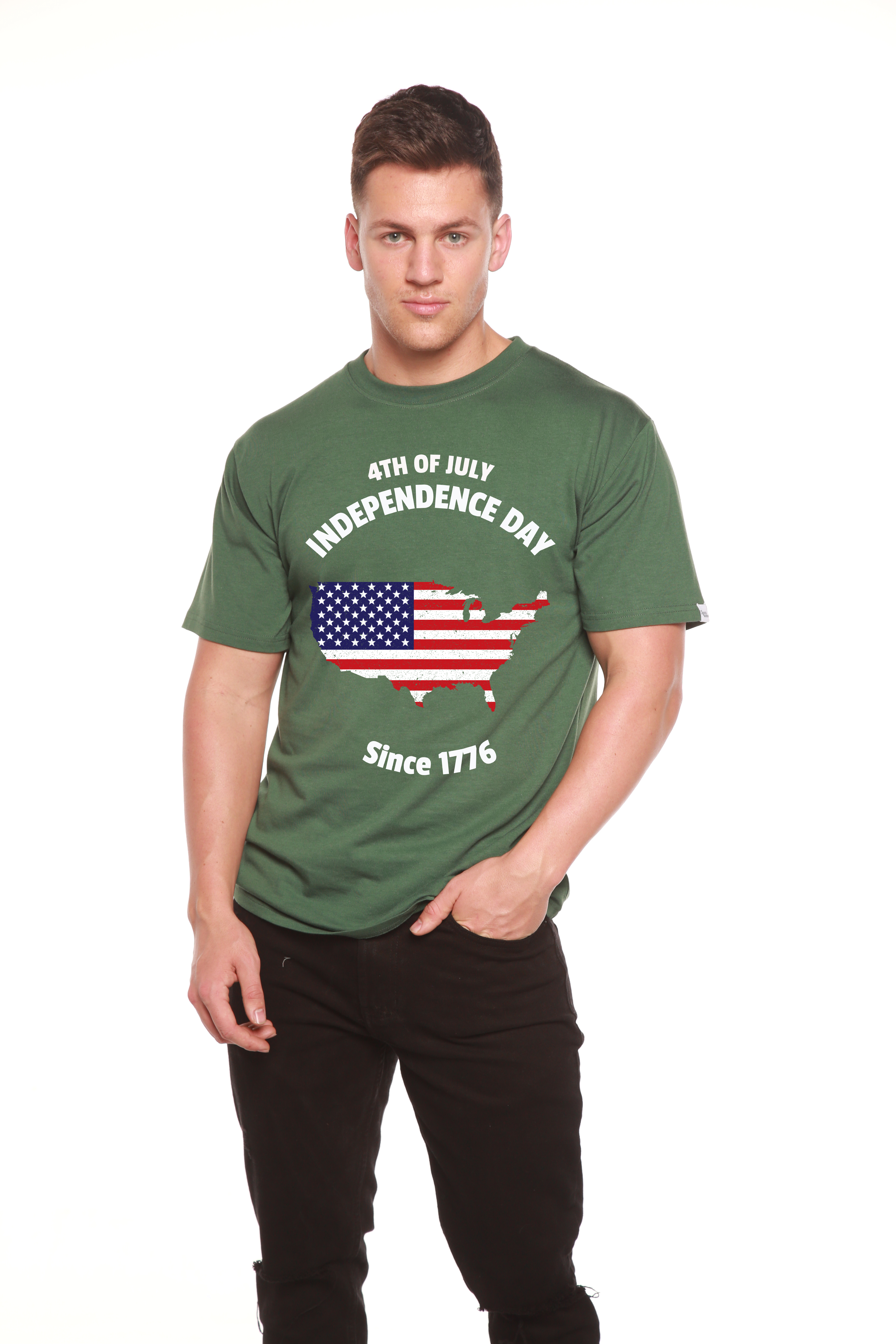 4th of July Men's Bamboo Viscose/Organic Cotton Short Sleeve Graphic T-Shirt
