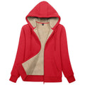 Sherpa-Lined Fleece Zip-Up Hoodie Jacket Women